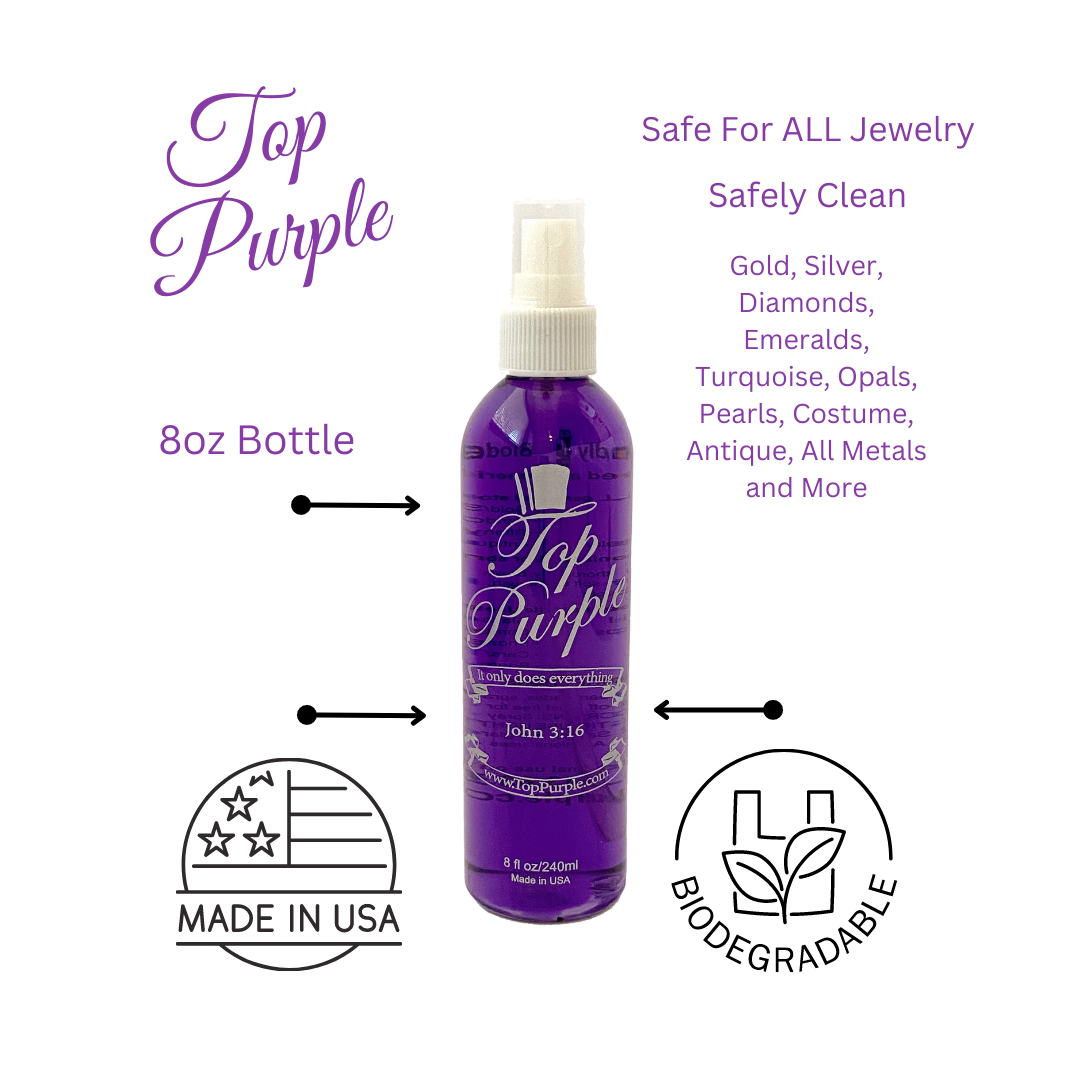 Top Purple Jewelry Cleaner and More 8 oz. Bottle TOP Purple